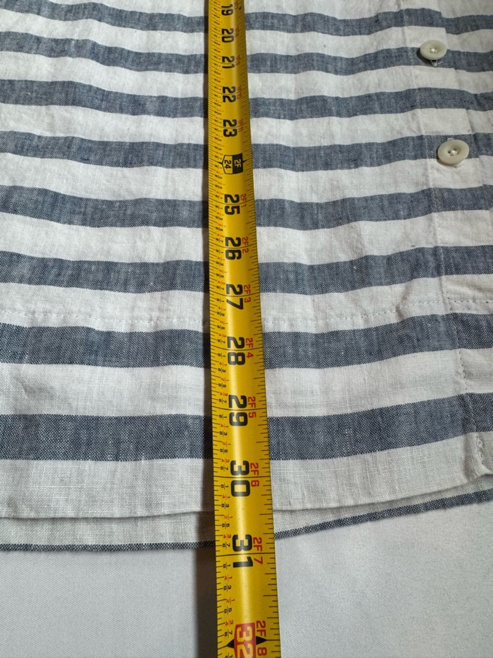 J. Jill Love Linen Seaside Striped Midi Skirt Blue White Button Side Coastal LP - Picture 9 of 9